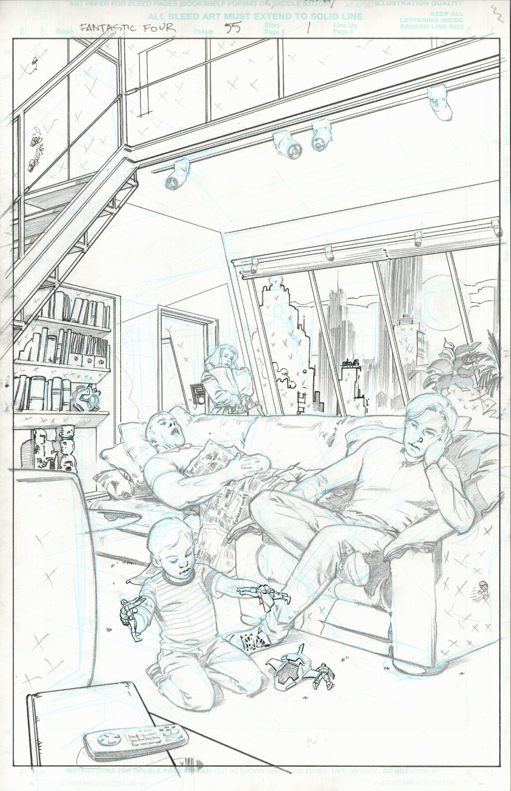 ORIGINAL ART TO FANTASTIC FOUR ISSUE 55 PAGE 1 BY STUART ORIGINAL ART TO FANTASTIC FOUR ISSUE 55 PAGE 1 BY STUART