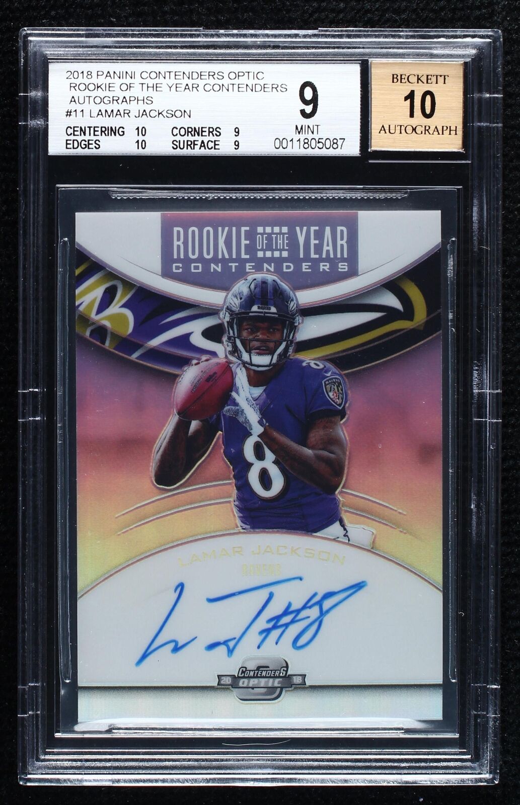 2018 Panini Contenders Optic Ламар Джексон #RYA-LJ