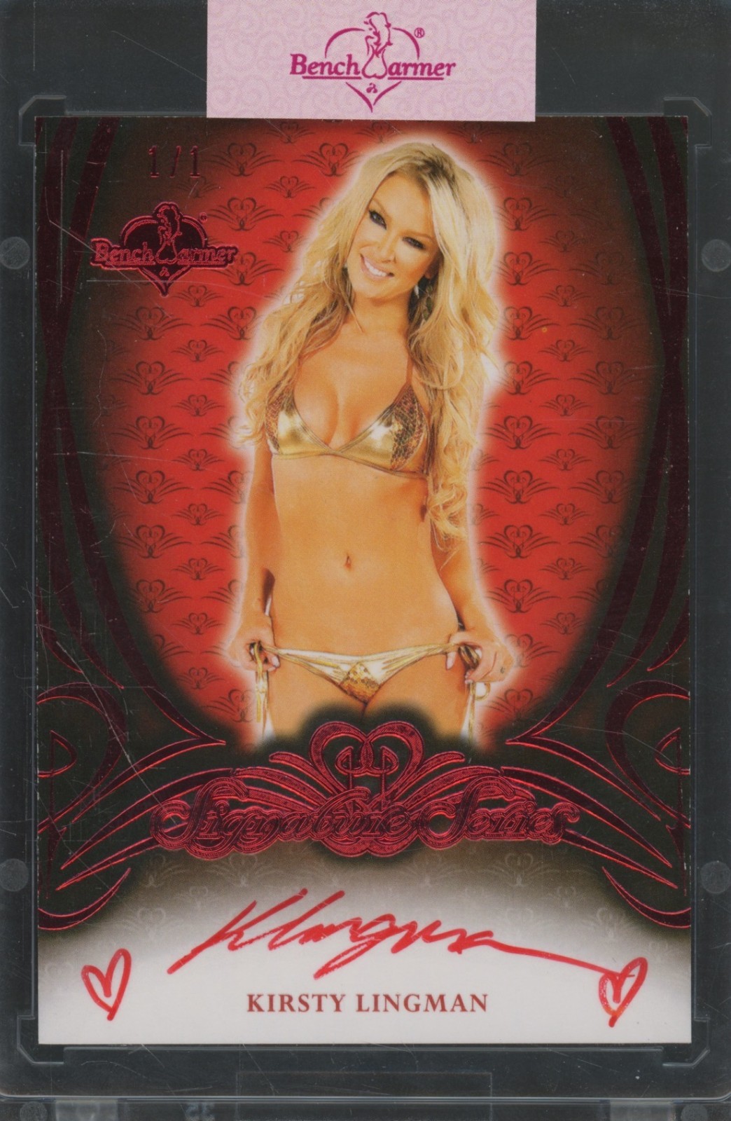 2015 Bench Warmer Signature Series Red Foil Kirsty Lingman 1/1 Auto Autograph