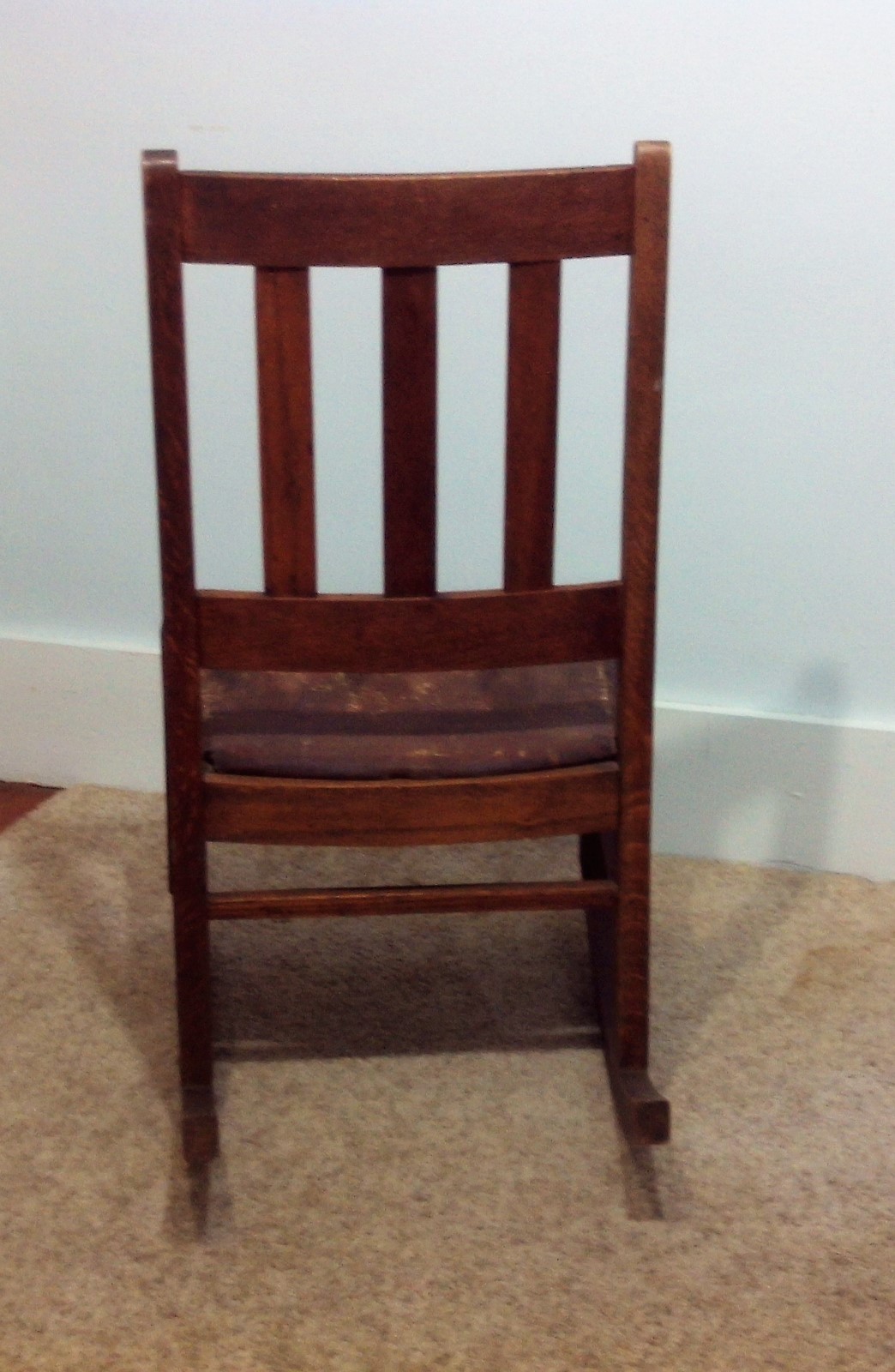VINTAGE ARTS & CRAFTS OAK MISSION SEWING ROCKER ROCKING CHAIR
