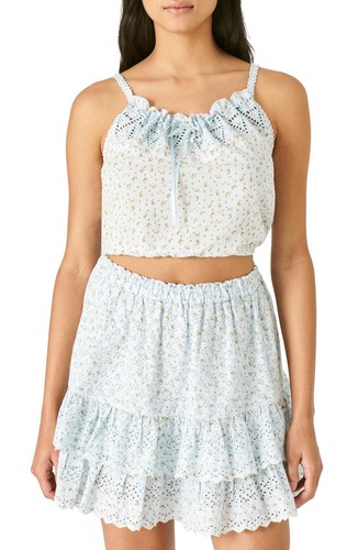 

Женский укороченный хлопковый синий топ Lucky Brand с цветочным принтом, размер XXL, Blue multi