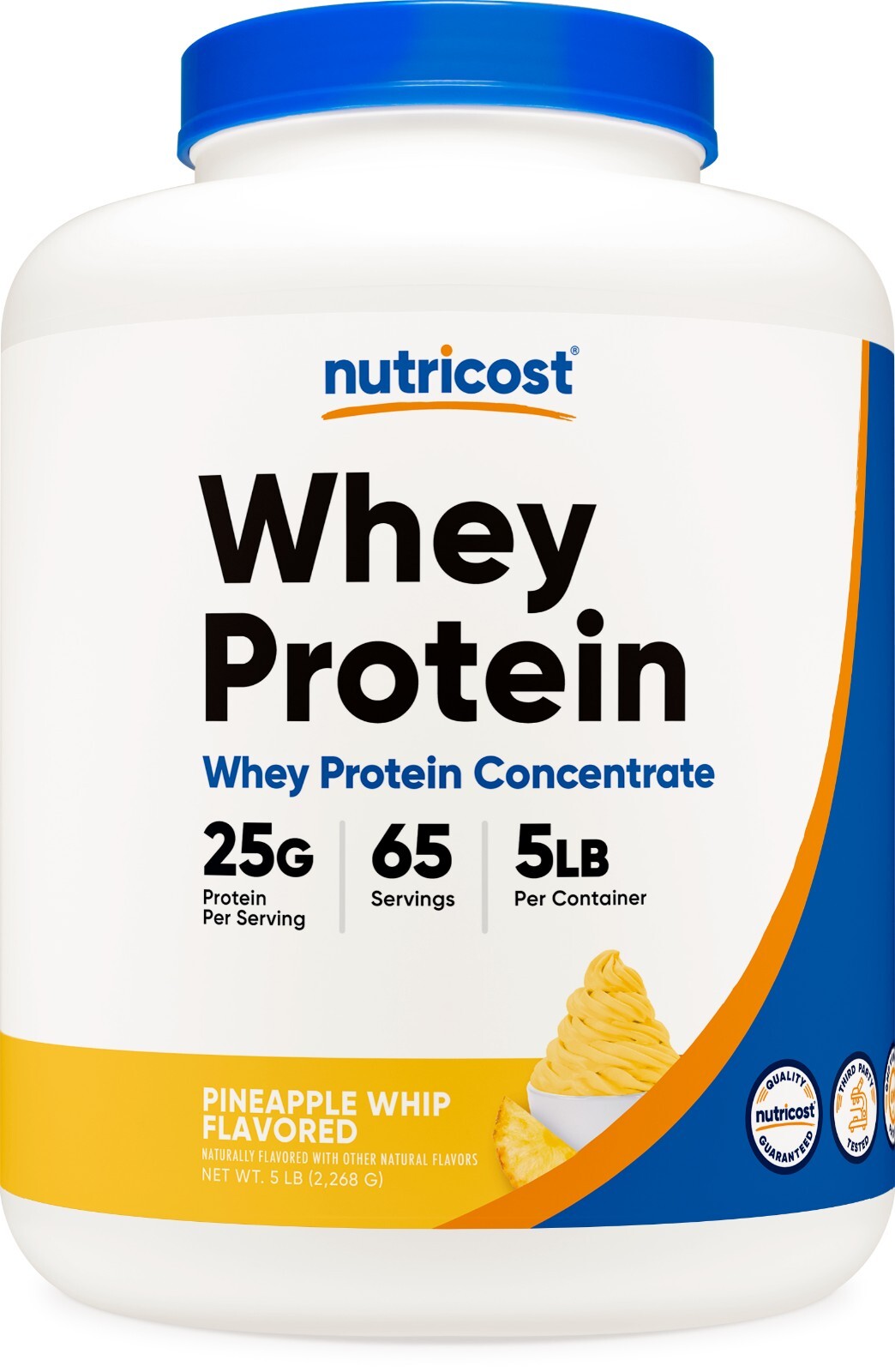 Ананасовый взбитый порошок сывороточного протеина Nutricost (5 ФУНТОВ) - без глютена и ГМО