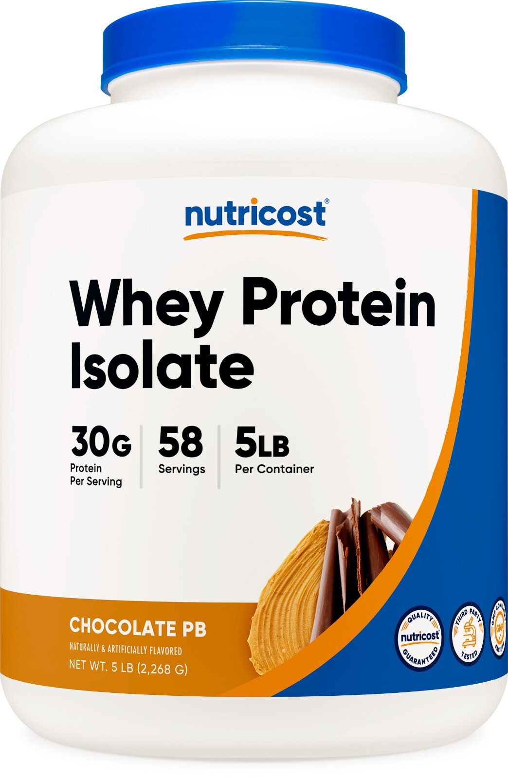 Nutricost Whey Protein Isolate (шоколадно-арахисовое масло, 5 фунтов), протеиновый порошок