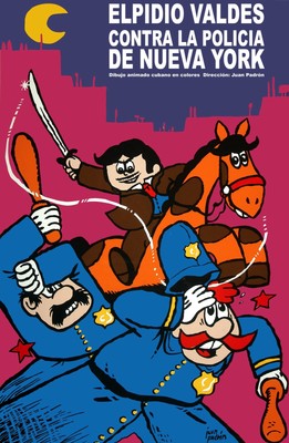 8489.Elpidio valdes.contra la policia de new york.POSTER.movie decor Cuban art