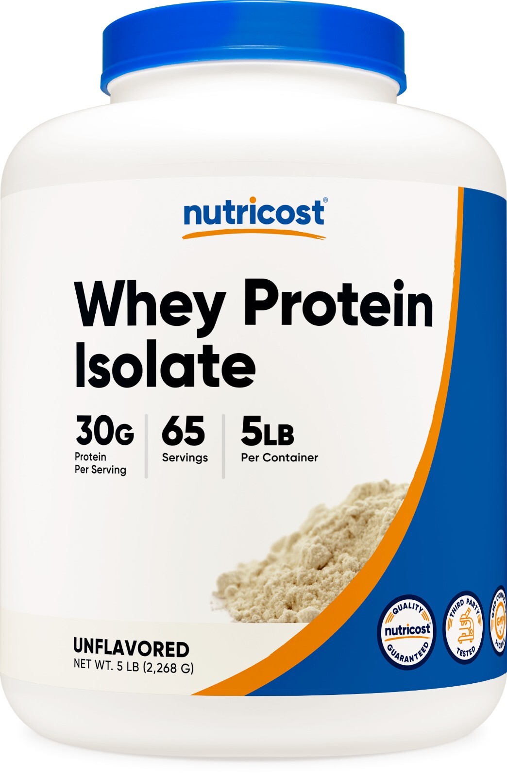 Изолят сывороточного протеина Nutricost (без вкуса) 5 фунтов - протеиновый порошок