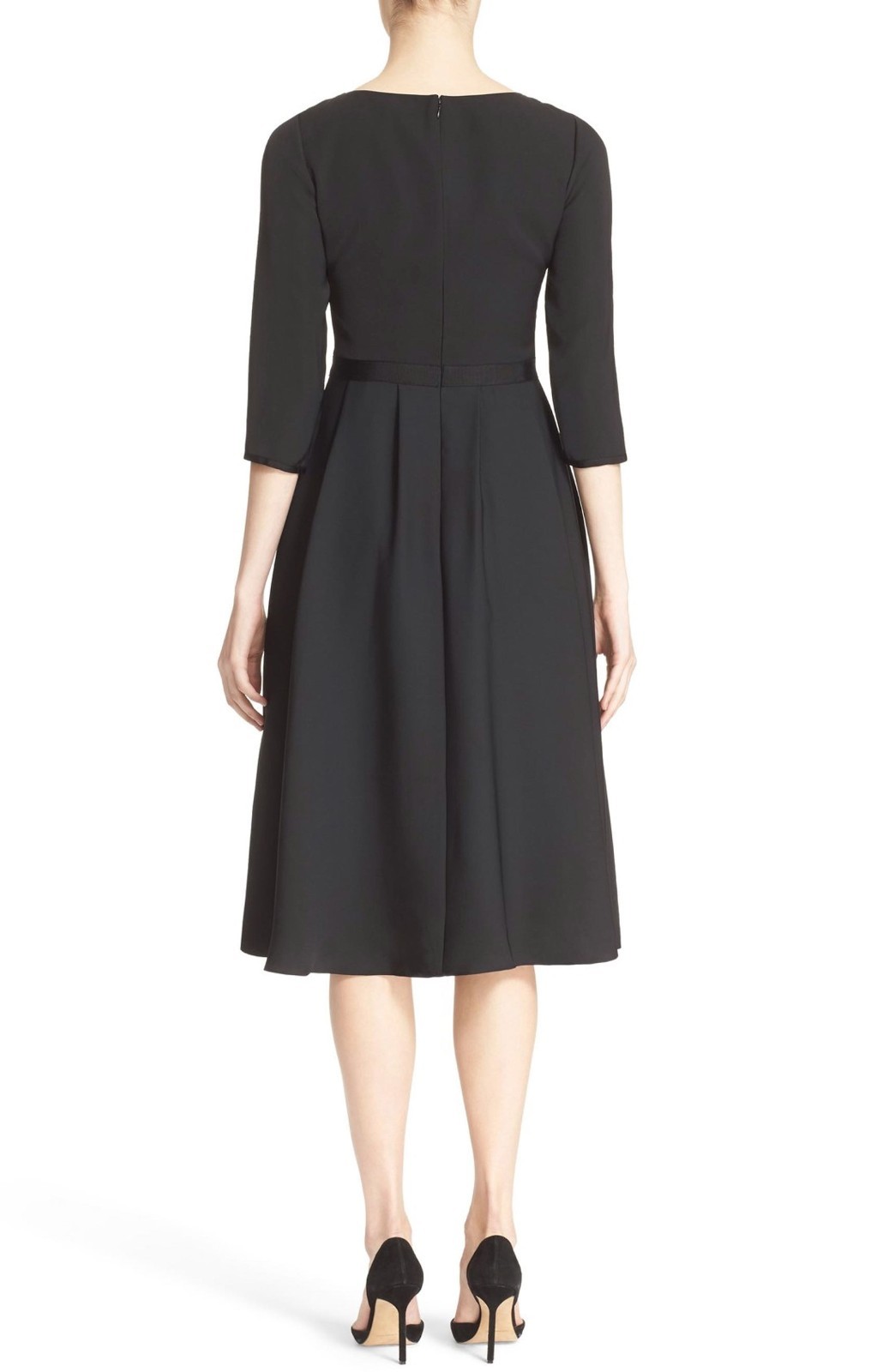 Pre-owned Ted Baker London Shamari Gold Embroidered Black Midi Dress Size 4 Tb1