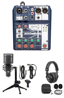 Gaming Twitch Stream Recording Bundle Soundcraft Mixer+Headphones+Pro Mic+Tripod