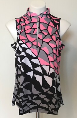NWT Simplicite Jamie Sadock Top Women's Golf Sleeveless Shirt Size M Multi Color