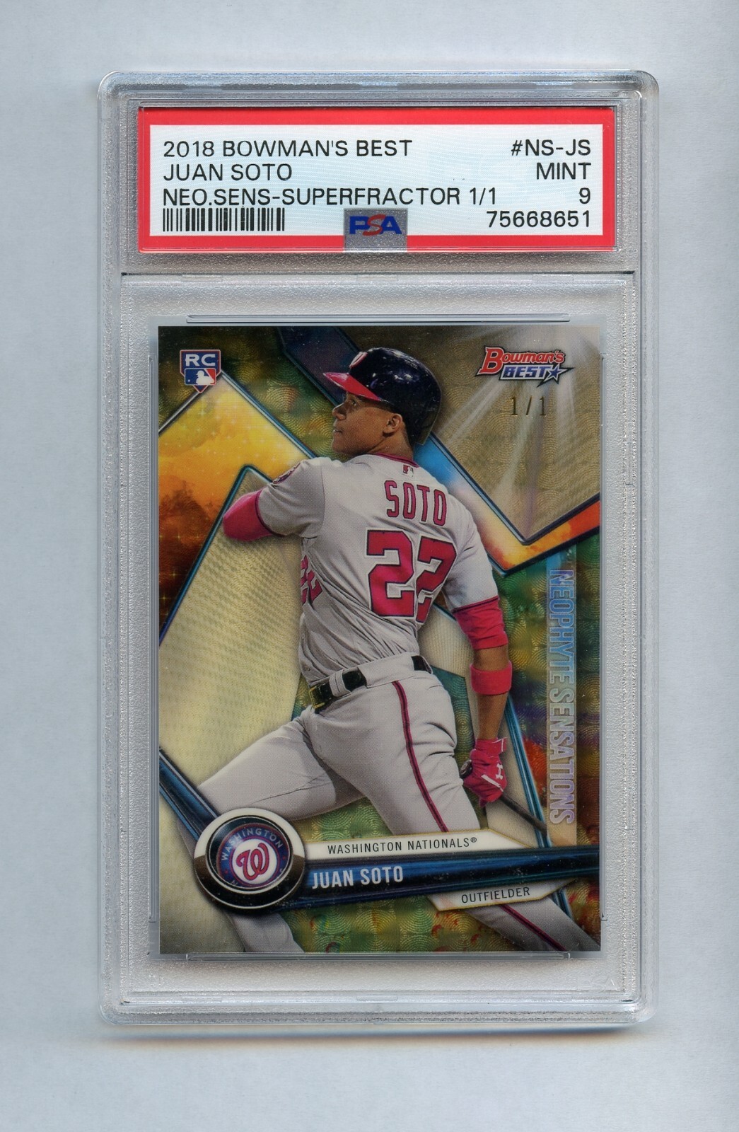 JUAN SOTO 2018 BOWMAN'S BEST Rookie Superfractor 1/1 #NS-JS