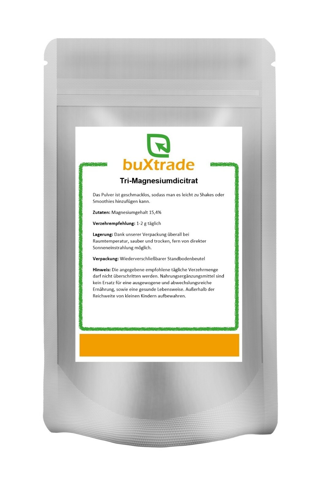 500 g | Tri-Magnesiumdicitrat | Nahrungsergänzungsmittel | Pulver | Magnesium | 