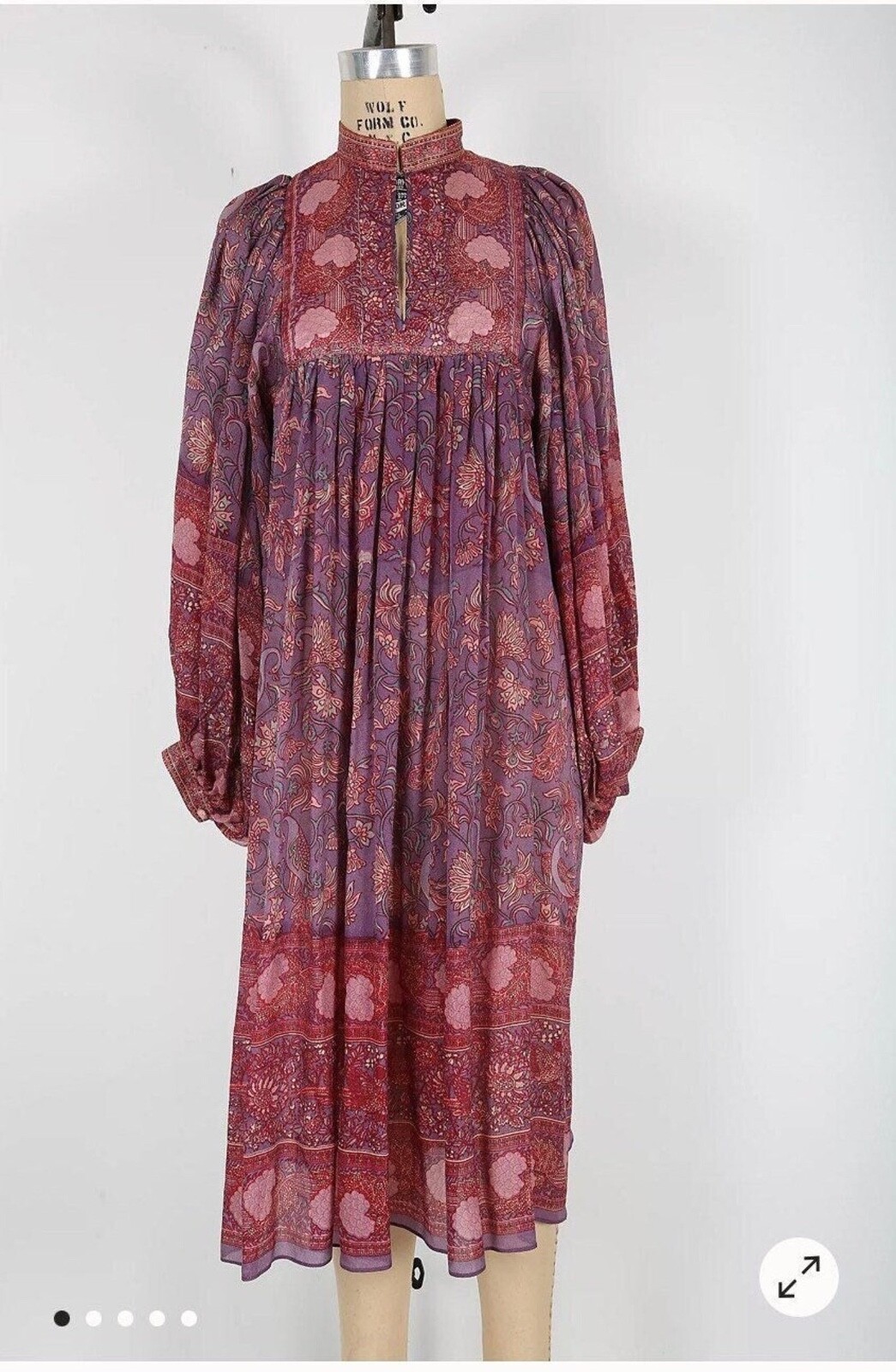 シルクRitu Kumar for Judith Ann ぼたん花柄ワンピース シルクRitu Kumar for Judith Ann ぼたん花柄ワンピース Cotton