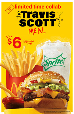 McDonalds Custom Travis Scott POSTER  FREE SHIPPING