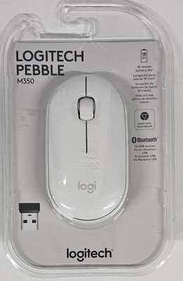 Logitech Pebble M350 Wireless Mouse Bluetooth 2.4GHz Receiver Silent Slim PC/Mac