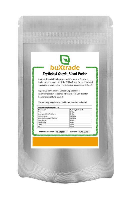 Erythritol Stevia Puderzucker | Erythrit | Kalorienfrei | Versch. Mengen