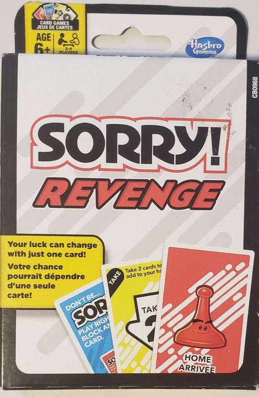 Sorry Revenge Card Game Hasbro 2014