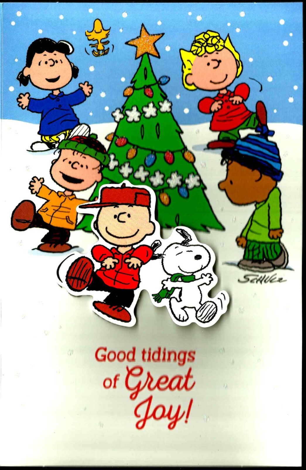 PEANUTS, SNOOPY & FRIENDS CHRISTMAS CARD 2022, DIE CUT, FROM