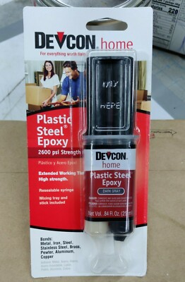 Devcon Home  High Strength  Plastic Adhesive  .84 oz. Dark Grey 