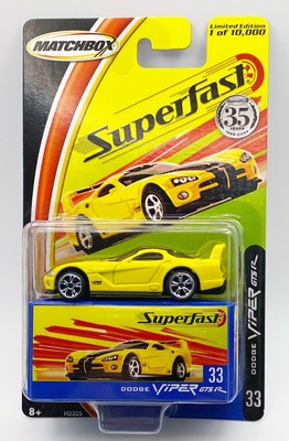2004 Matchbox Superfast Dodge Viper GTSR  Yellow - Limited Edition 1 of 10,000