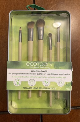 5 Piece Set EcoTools Eye Makeup Brushes Daily Defined Brushes with Tin Case New