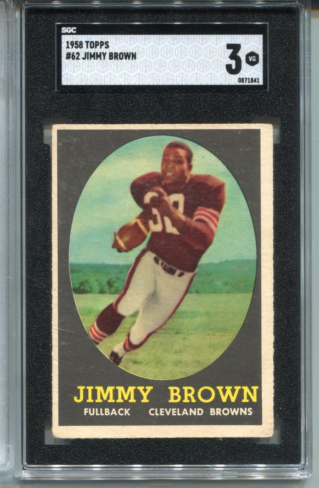 1958 Topps Jim Brown Rookie Card Graded SGC 3 Football #62