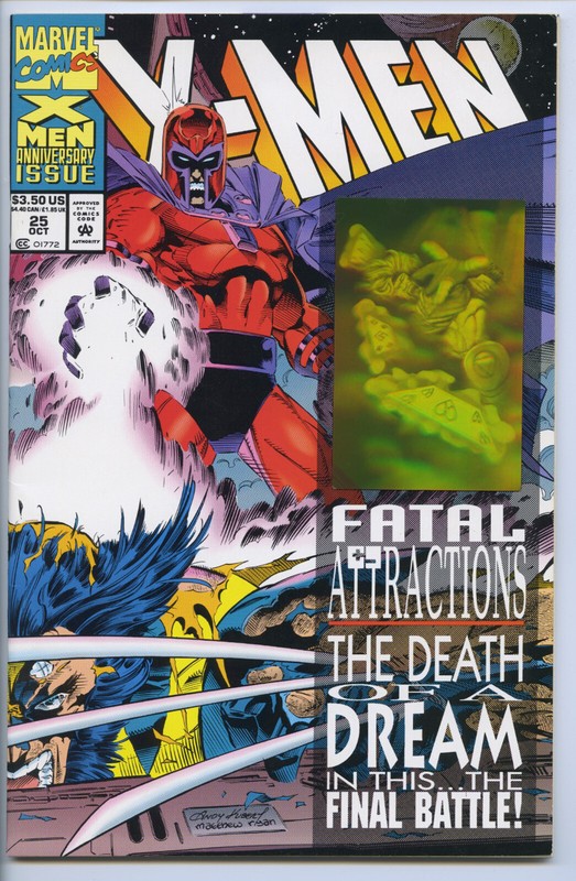 X-MEN #25 - '93 - 8.5, WP - Gambit hologram - Professor X