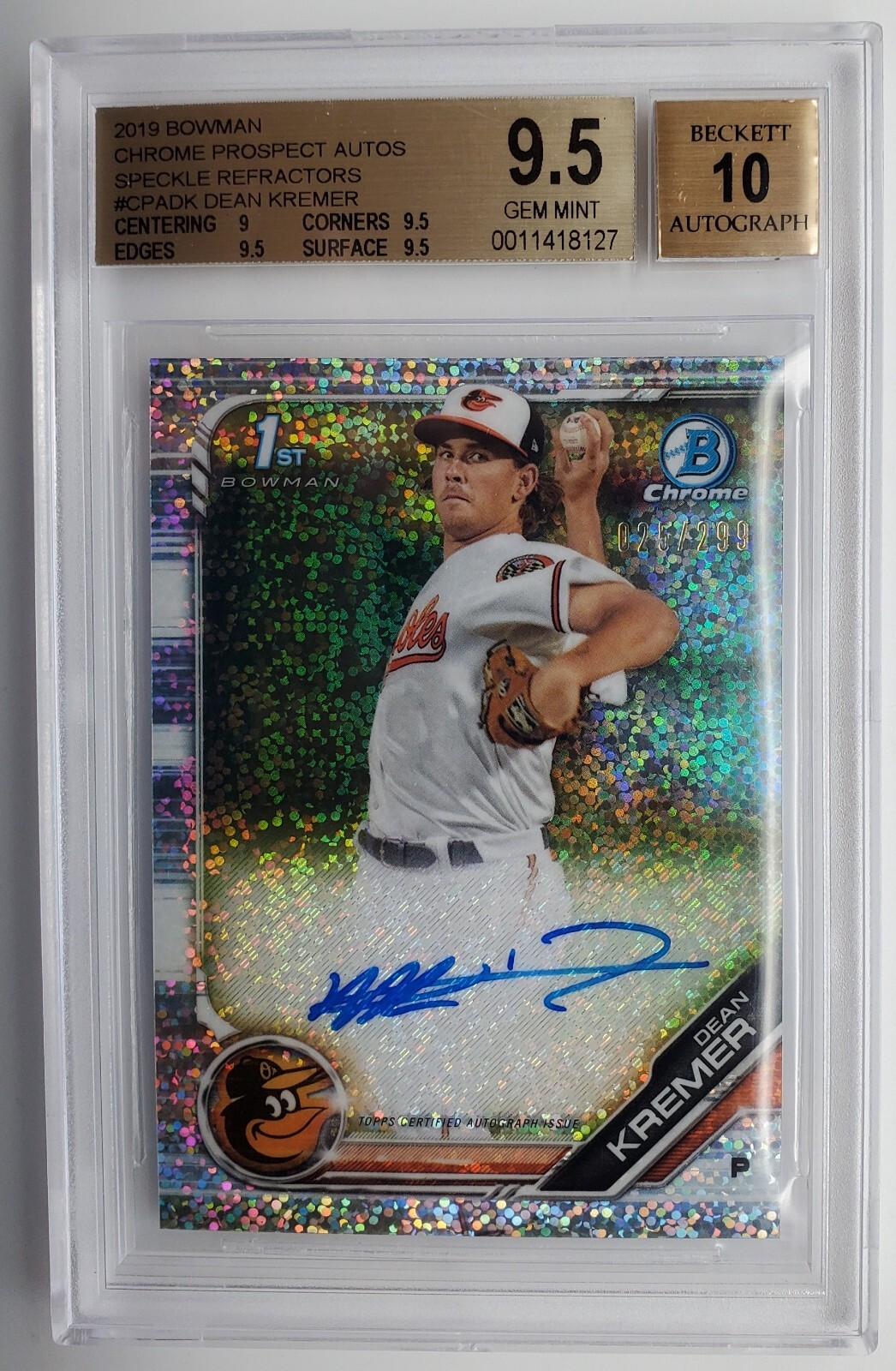 その他 2019 bowman DEAN kremer /499 auto 2019 Bowman Chrome Prospect Auto Refractor /499 Dean Kremer