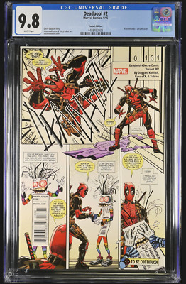 Deadpool #2 CGC 9.8 NM/MT 2016 #secretcomic Variant Cover Koblish HIGHEST GRADED