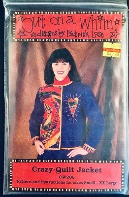 OUT ON A WHIM CRAZY-QUILTED JACKET OW206 PATTERN 1994 SZ S - XXL FF UNCUT