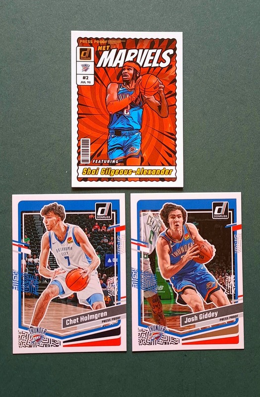 Panini Donruss 2023-24 Lot Okc Press Proof Sga Marvels Chet Giddey