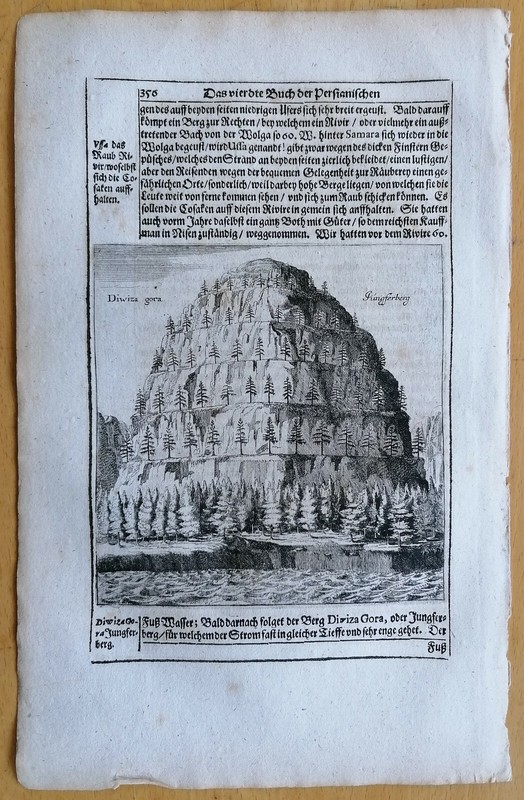 Olearius Original Kupferstich Russland Diwiza Gora - 1656