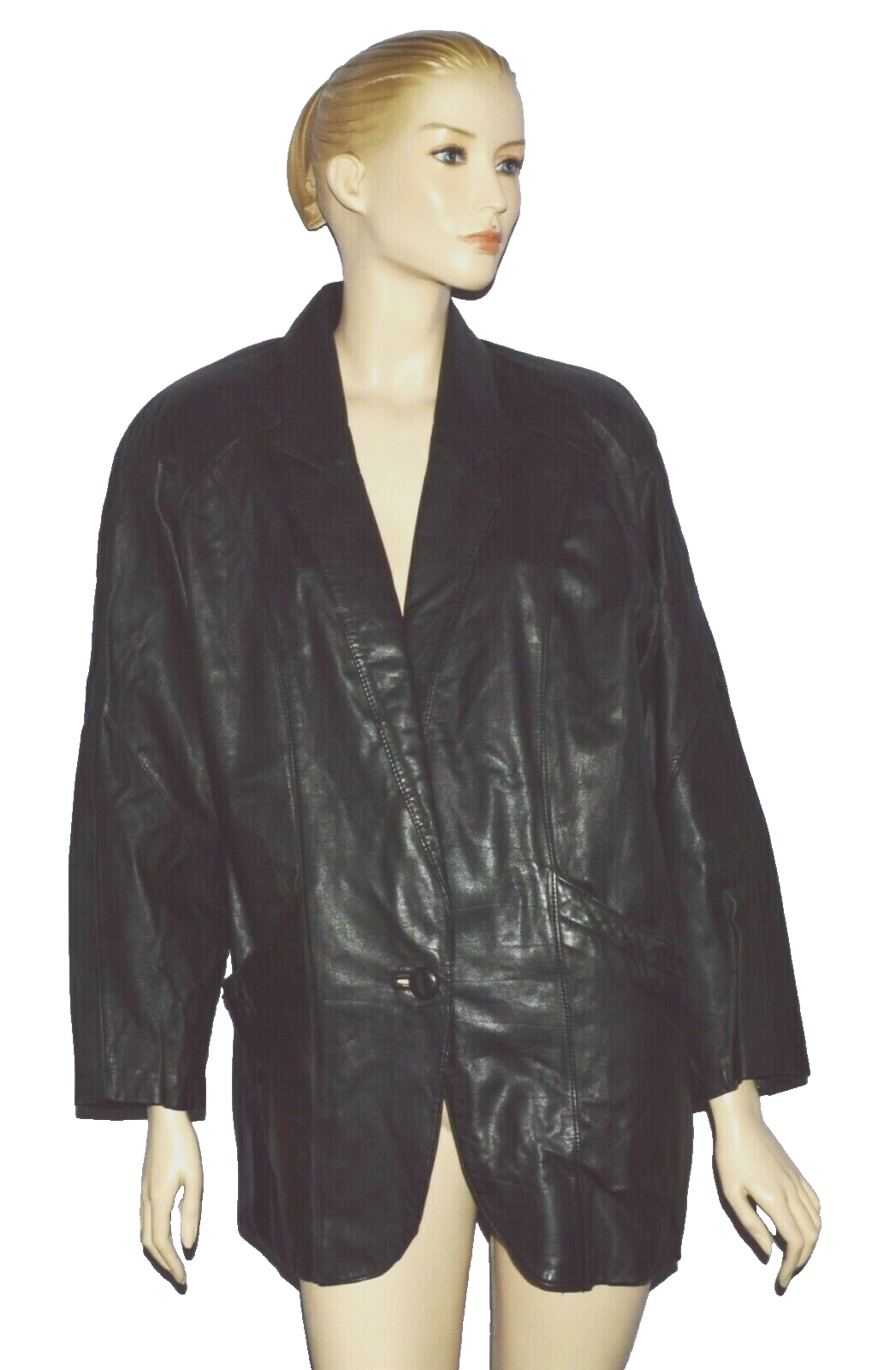 BYRNES & BAKER WOMEN'S SZ L VINTAGE 80 90 BLACK GENUINE