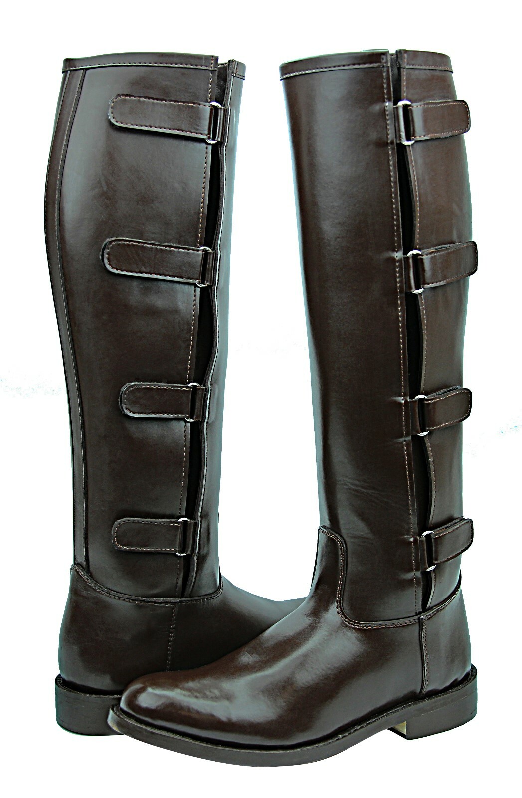 Pre-owned Hispar® Hispar Spirit Ladies Women Tall Knee High Leather Equestrian Polo Riding Boots In Brown