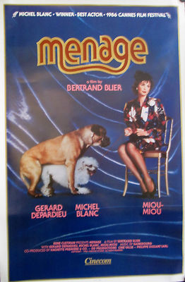 MENAGE 1986 ROLLED MOVIE POSTER 41'' X 27'' MINT GERARD DEPARDIEU, MICHEL BLANC