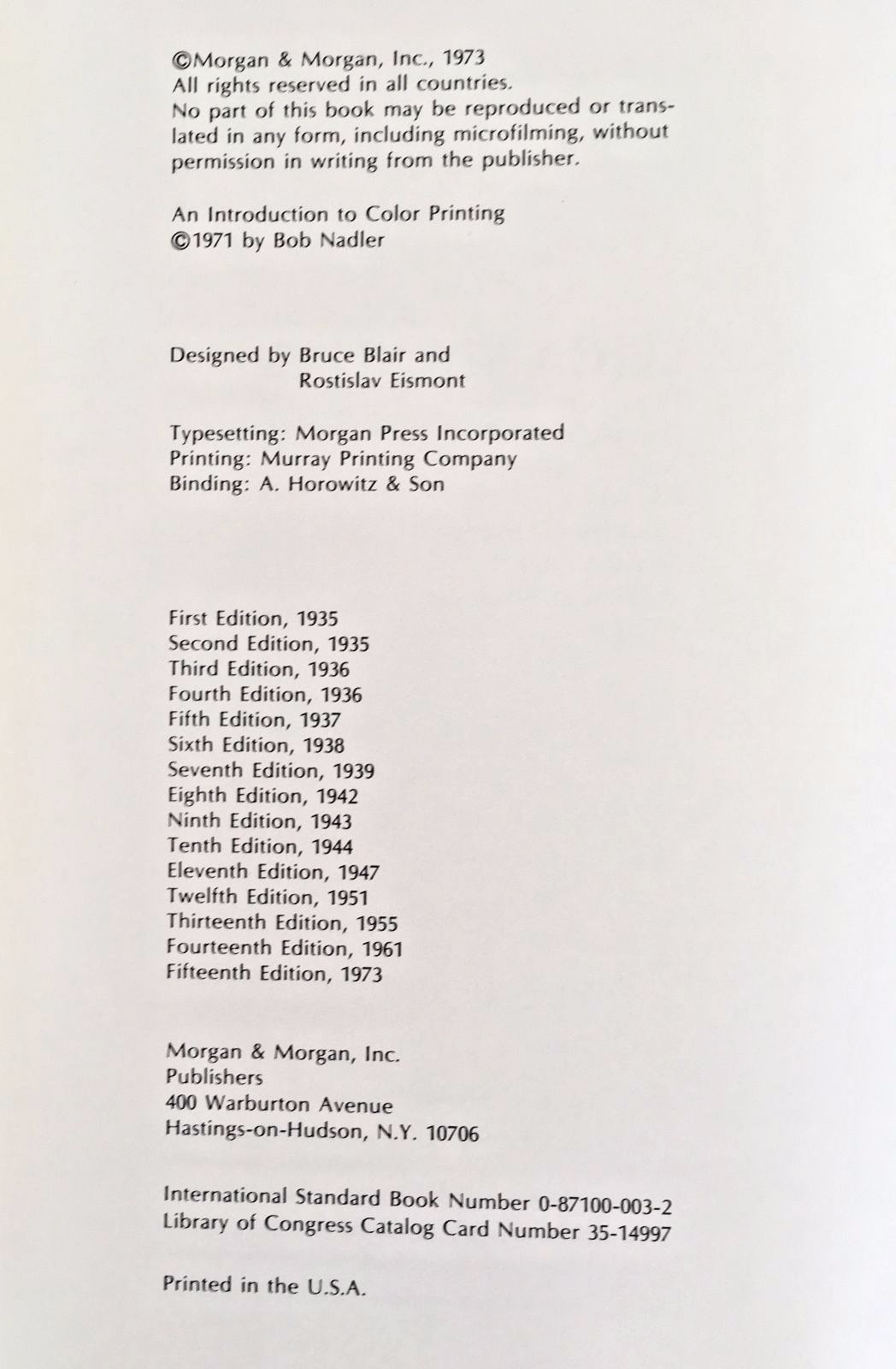 1973 Leica Manual The Complete Book of 35mm Photography 15th Ed. Morgan Vtg Book