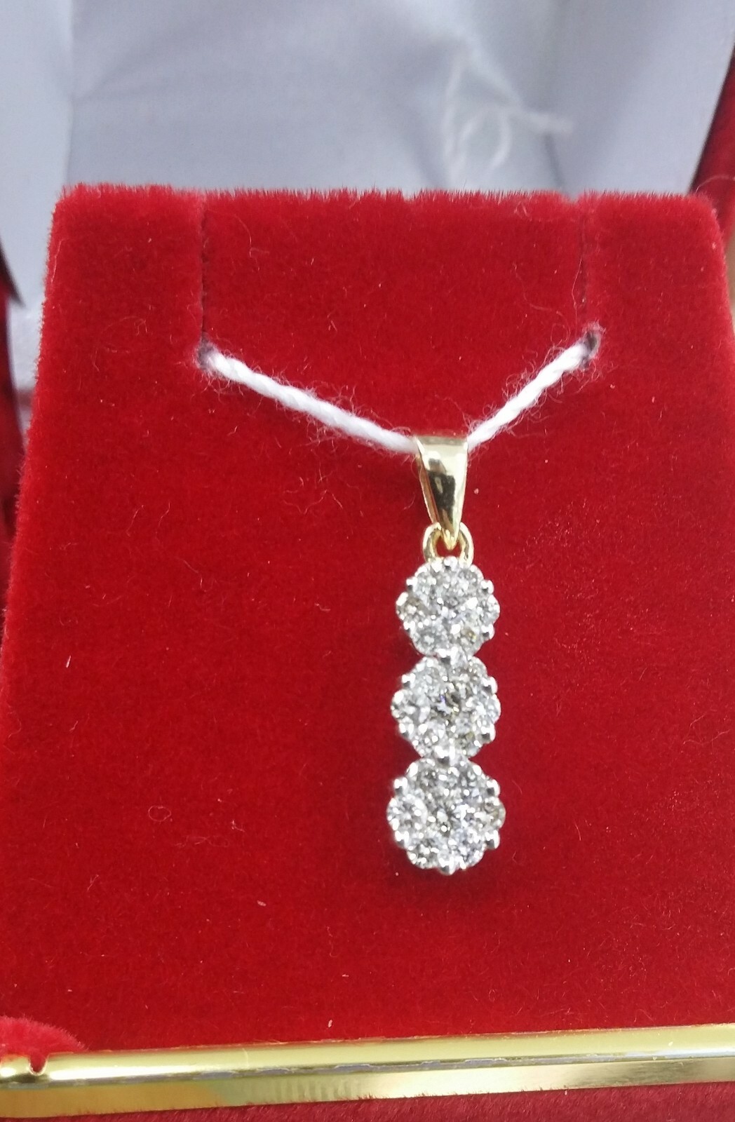 Pre-owned Handmade Deal 0.55 Ct 100% Natural Diamond Flower Cluster Journey Pendant 14k Gold 21mm In I