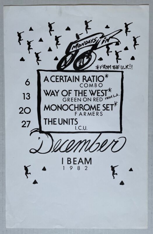 A Certain Ratio Monochrome Set Green On Red 1982 I-beam S.f. Concert Poster