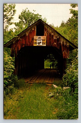 Blacksmith Shop Mill Brook Cornish New Hampshire Vintage Postcard Covered Bridge