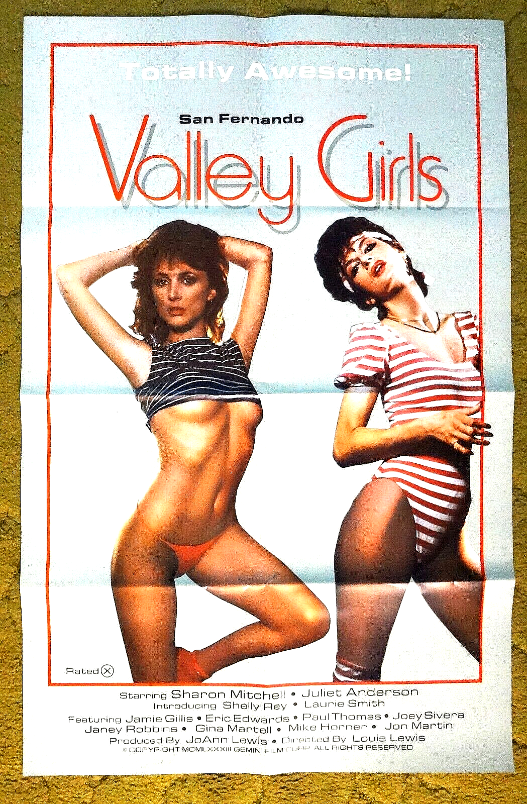 SHARON MITCHELL, SHELLY REY,  -- adult XXX poster - San Fernando  "VALLEY GIRLS"