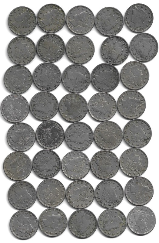 40 COIN ROLL OF 1883 NO CENTS V NICKELS ALL