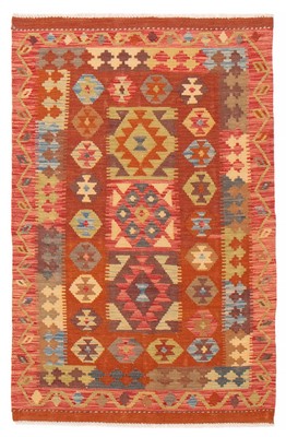 Vintage Hand Woven Flat Weave Carpet 3'3'' x 5'1'' Traditional Wool Kilim Rug