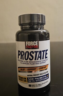 Force Factor Prostate Support Formula with African Plum Tree 60 Softgels New