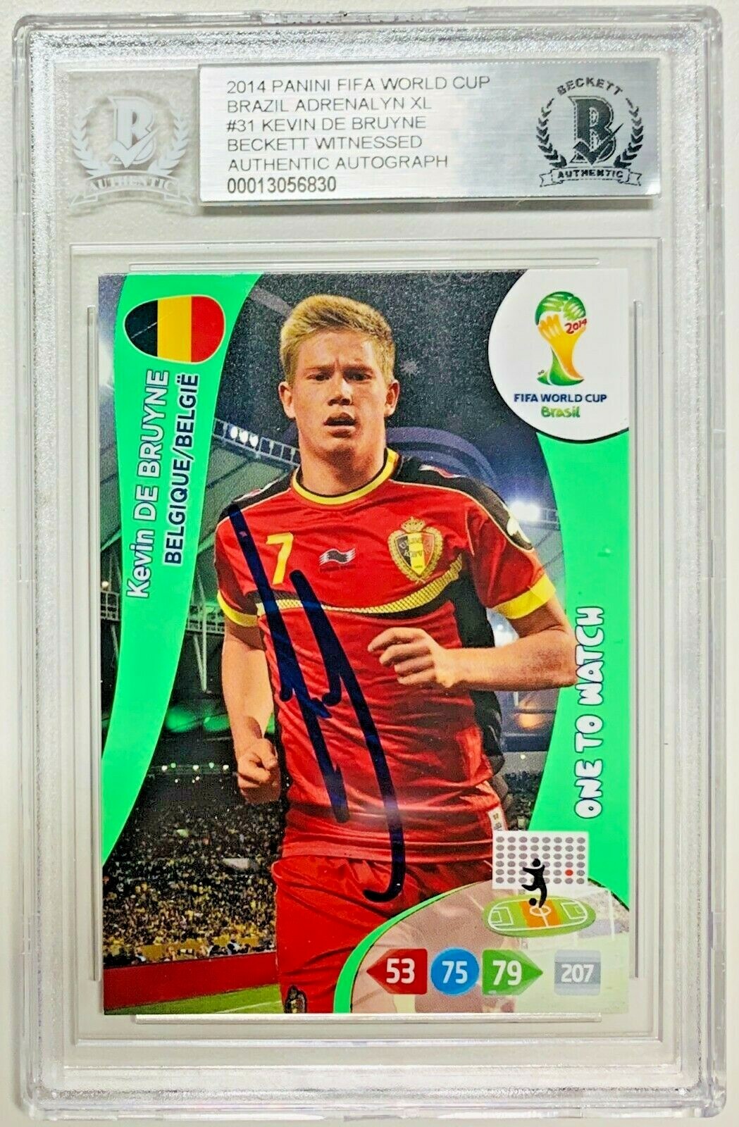 2014 Kevin De Bruyne Signed Panini FIFA World Cup Adrenalyn 2014 Kevin De Bruyne Signed Panini FIFA World Cup Adrenalyn