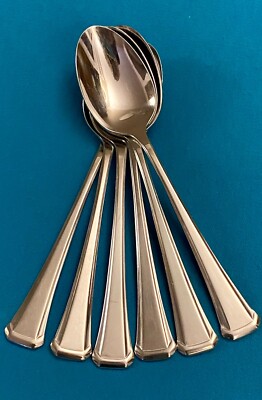Set of 6 Oneida MAESTRO St Ledger Teaspoons 6'' Stainless Flatware Silverware