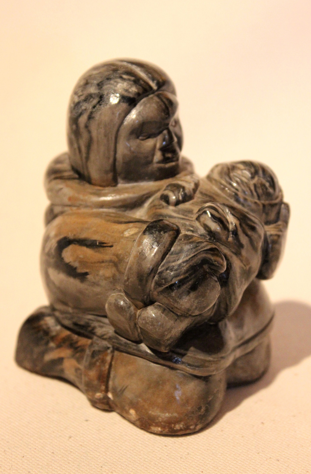 NORTHWEST ESKIMO INUIT ART CARVING MOTHER AND CHILD SCULPTURE CANADA