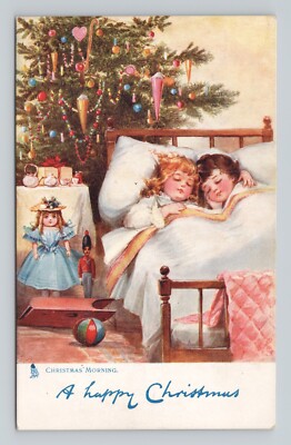 Tucks Oilette C165 Christmas Morning Children Bedroom Frances Brundage Postcard