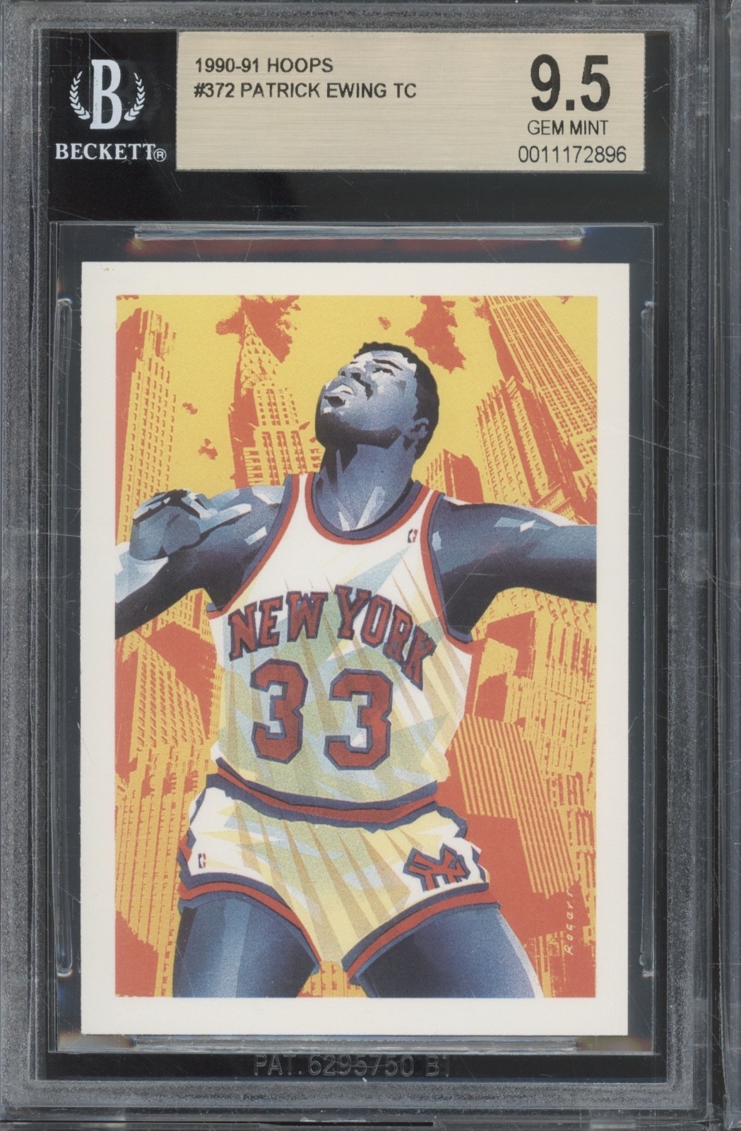 1990 NBA Hoops Basketball #372 Patrick Ewing Gem Mint BGS 9.5
