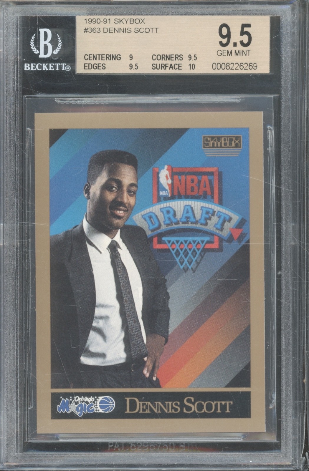 1990 Skybox Basketball #363 Dennis Scott Gem Mint BGS 9.5