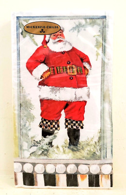 NEW Mackenzie Childs MERRY CHRISTMAS PAPER GUEST NAPKINS Package of 15 HO HO HO