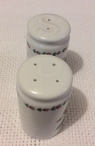 Vintage Magnolia Flowers White Glazed Stoneware Salt & Pepper Botanical Gardens