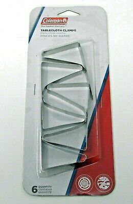 Coleman Tablecloth Clamps Pack of 6 Stainless Steel Fits Most Tables 2000014856